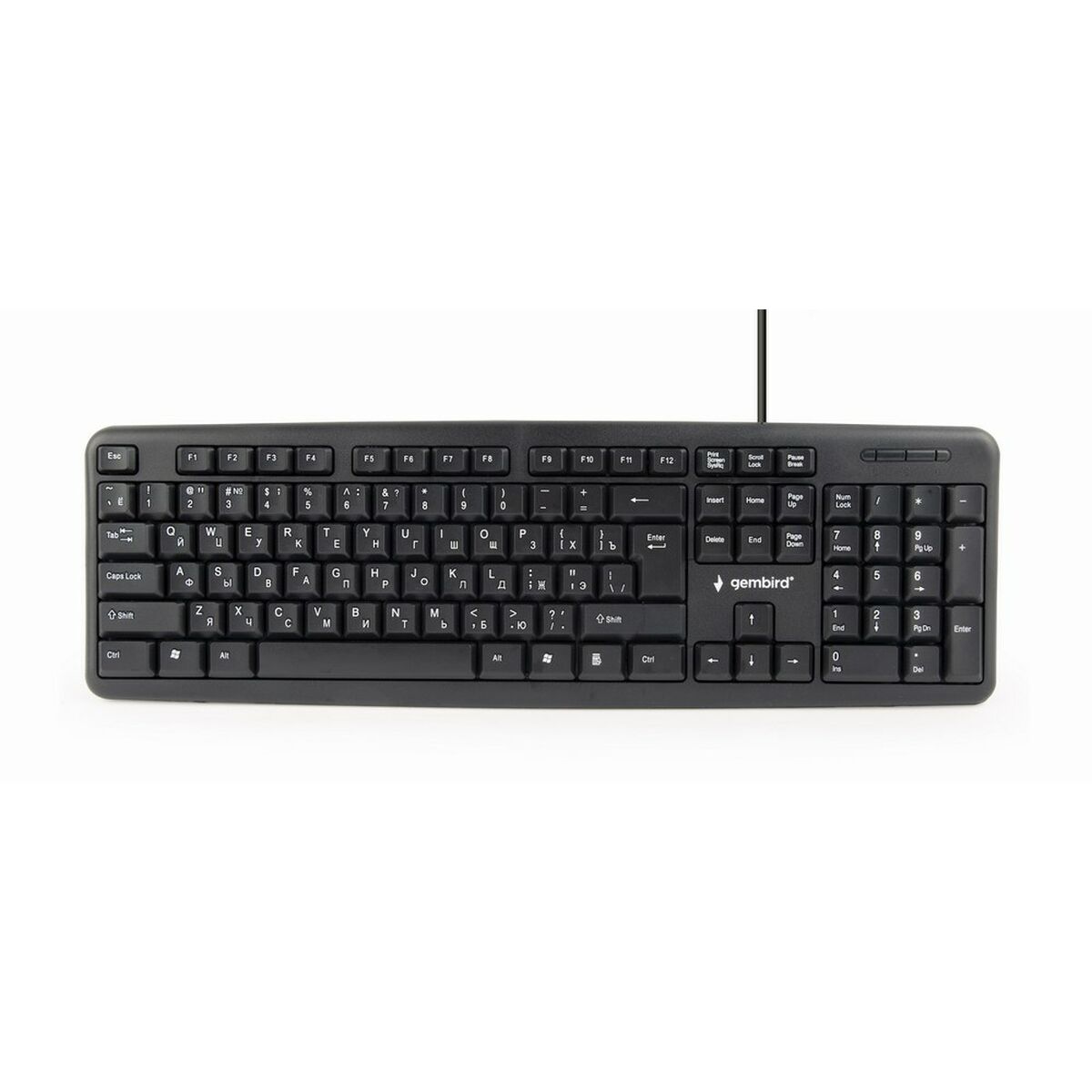 Tastiera GEMBIRD KB-U-103-RU Nero Monocromatica Inglese Russo QWERTY